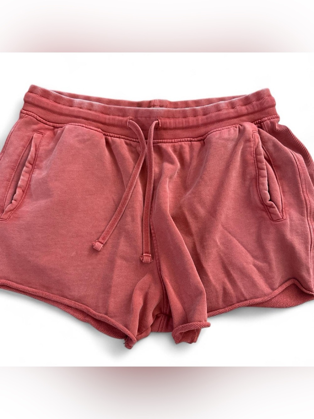 Zara Washed Rose Drawstring Athletic Shorts